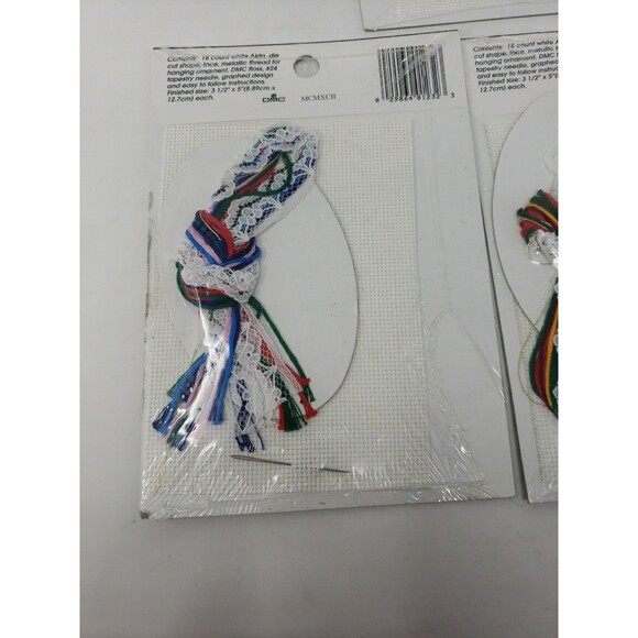 Lace Ornament Kits VTG 1992 Designs For The Needle Sealed NOS Bear Kitty Sampler - Picture 6 of 15